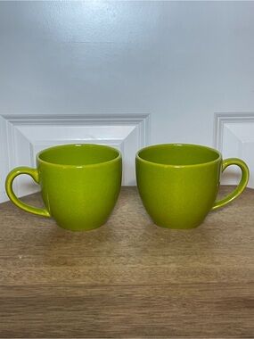 Waechtersbach Germany Green Coffee Mugs Set of 2 Ceramic Cups